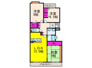 高槻阿武山二番街東E02号棟(202)の物件間取画像